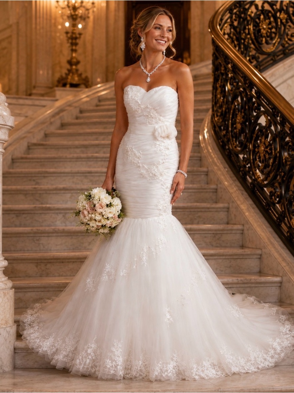 Maggie Sottero Couture Ivory Mermaid Wedding Gown